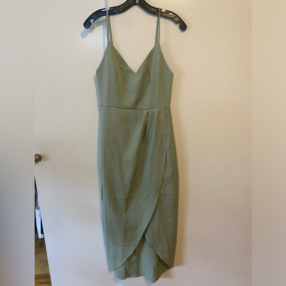 CMZ2005 Slate Green Midi Dress, XS, NEW WITH TAGS